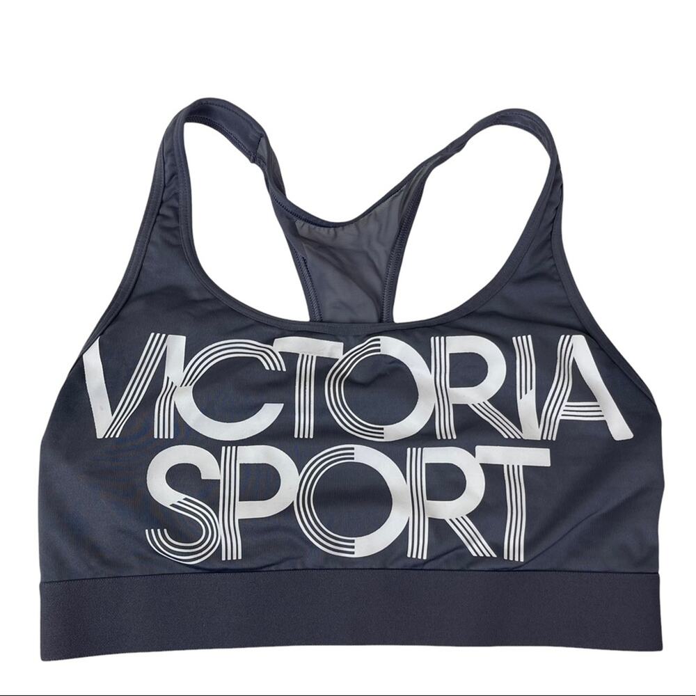 Victoria's Secret The Player Logo Racerback Sports Bra Gray Size Small